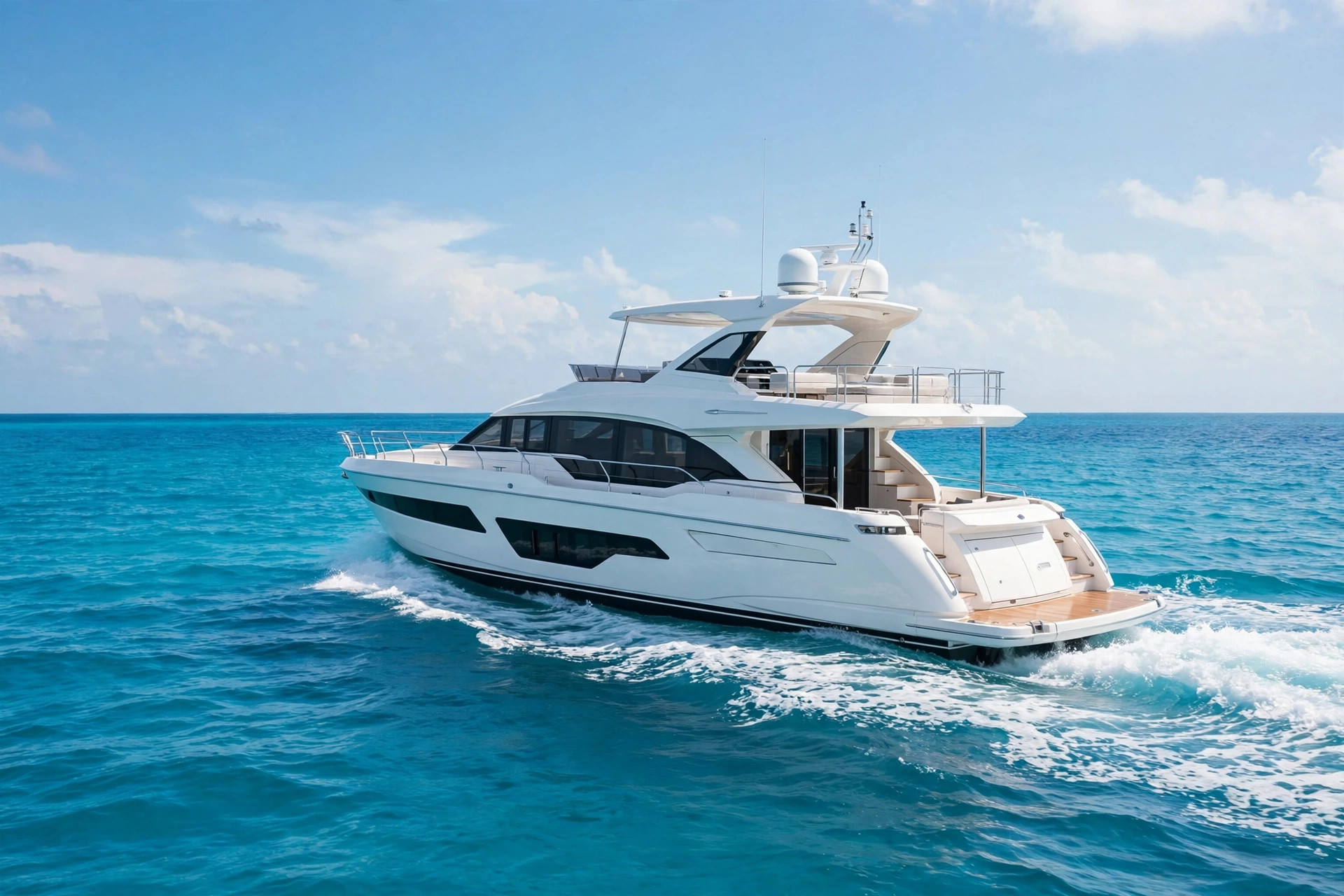 Luxury yacht at sea